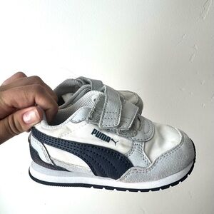 Puma Gray Navy Sneakers Hook Loop 6 Kids Shoes Streetwear Skate Shoes Outdoor